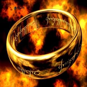 Lord of The Rings, Gold plated Stainless unisex Ring. Size 8 & 9 wide 8mm Band